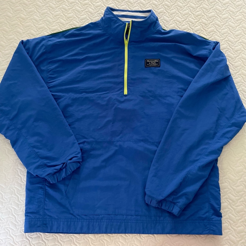 Abercrombie & Fitch Blue and green Jacket with Neon Zipper